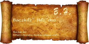 Baczkó Hódos névjegykártya